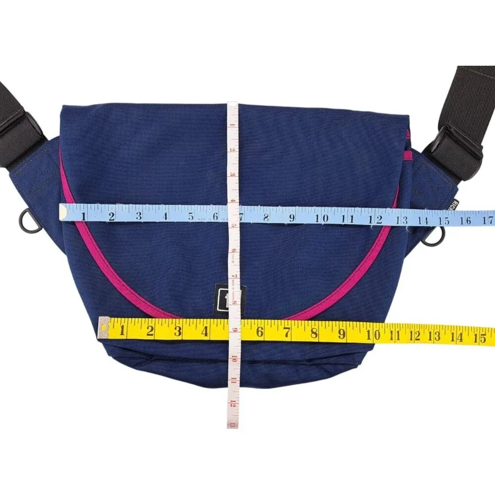 Rickshaw Small Zero Messenger Bag Adjustable Strap Blue Pink Canvas Francisco